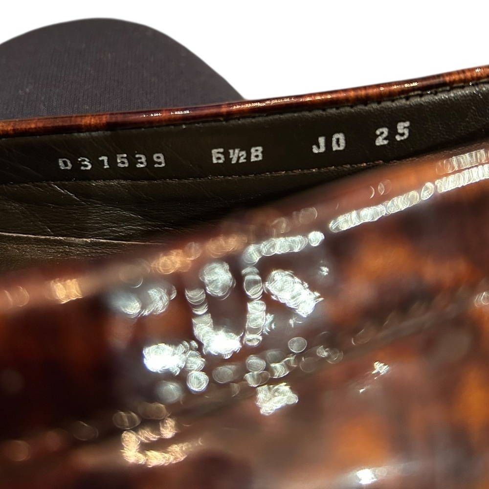 Cole Haan Tortoiseshell Patent Leather Driving Loafers with Horse Bit Hardware - Picture 13 of 14